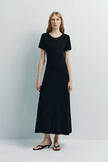 Ciles Drapey Tee Dress Black