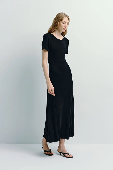 Ciles Drapey Tee Dress Black