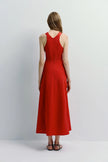 Delfina Poplin Dress Red