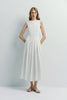 Luiza Button Front Dress White