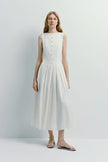 Luiza Button Front Dress White