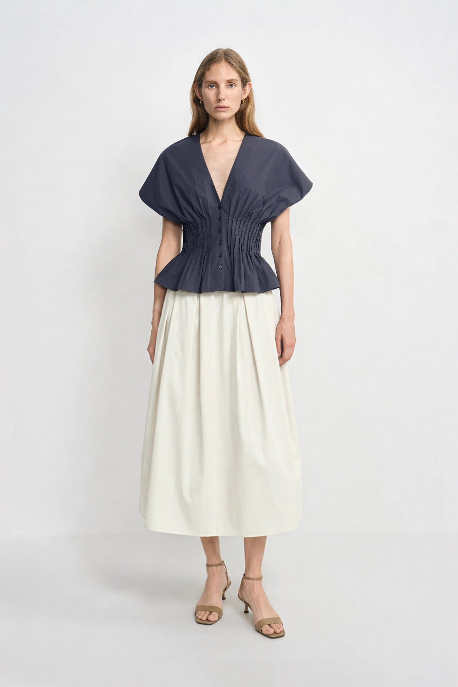 Piquenique Pintuck V-Neck Shirt