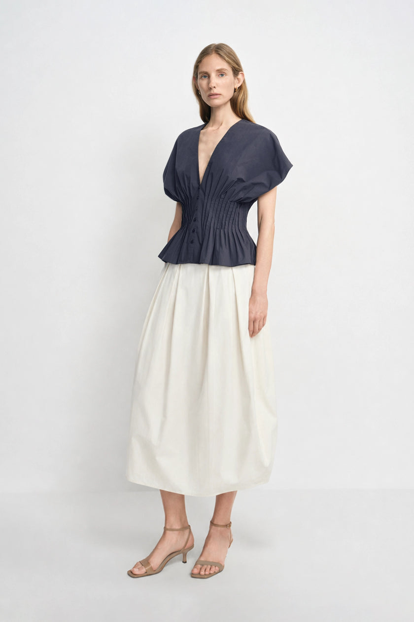 Piquenique Pintuck V-Neck Shirt