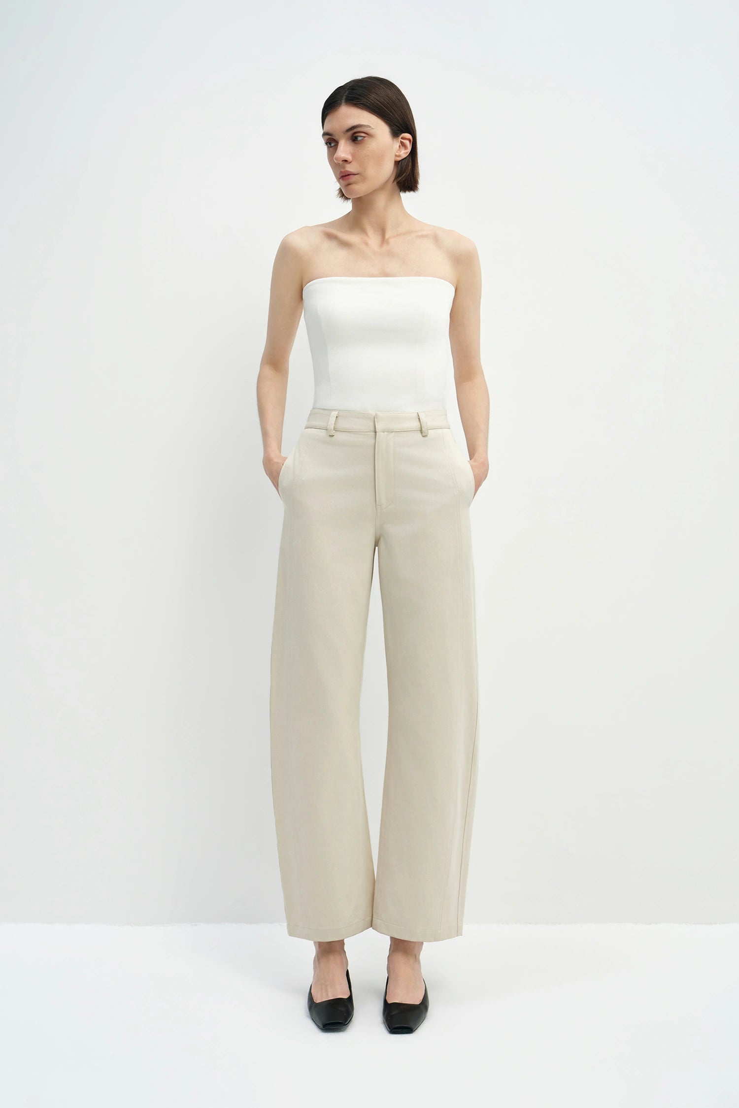 Cléa Barrel Leg Pant Egret