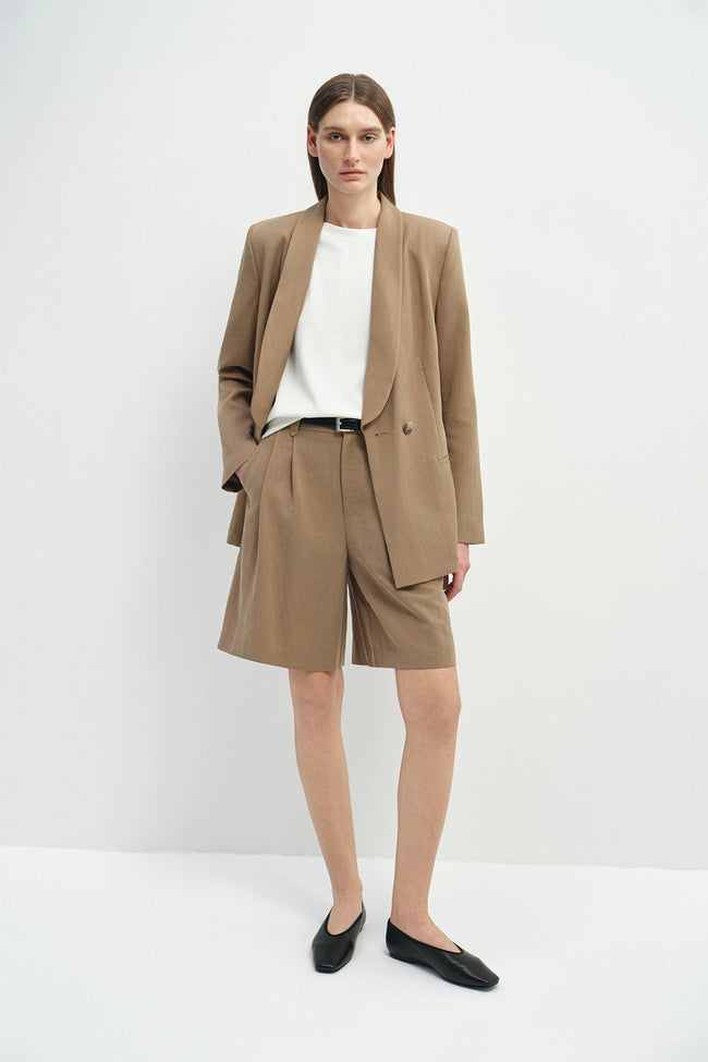 Yana Arrow Belt Loop Bermuda Khaki