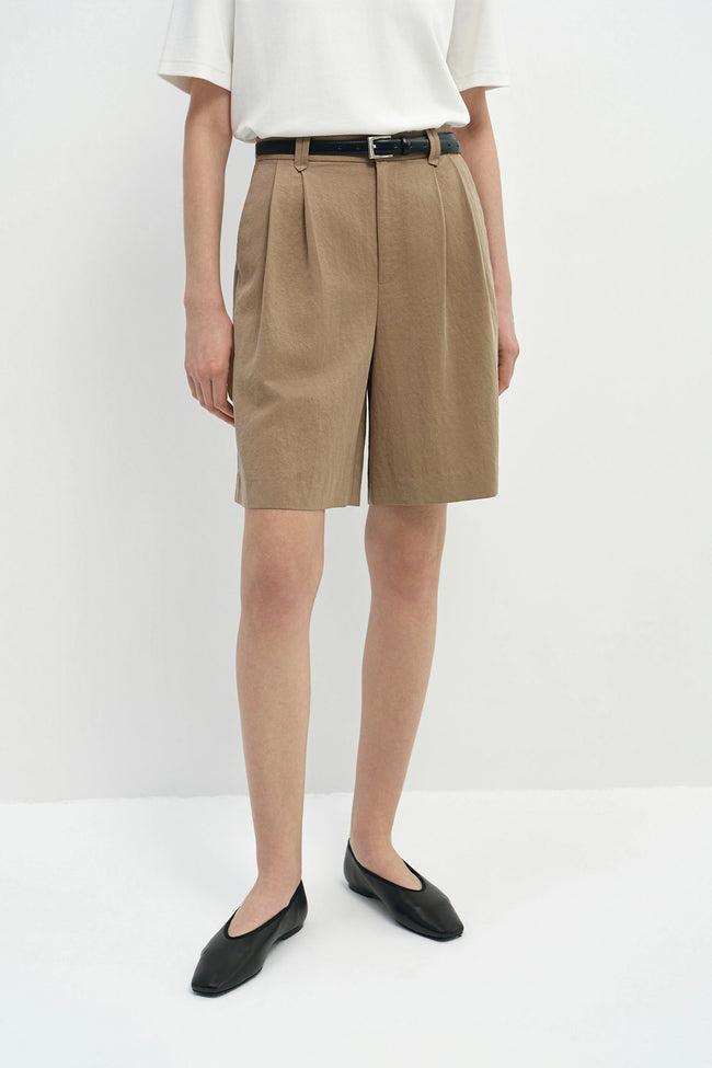 Yana Arrow Belt Loop Bermuda Khaki