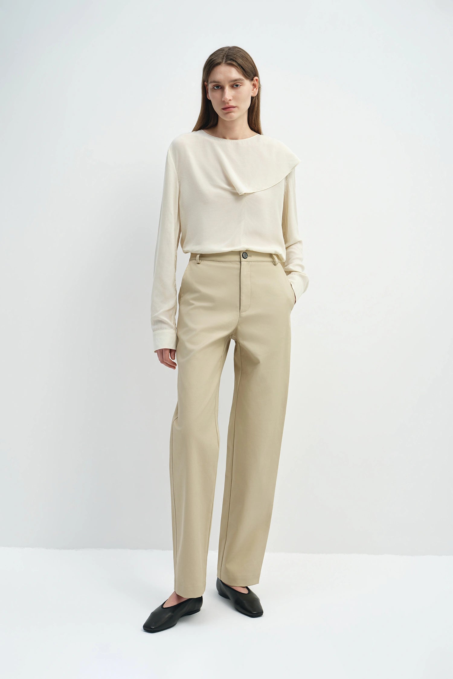 Orielle Cotton Twill Pant Sand