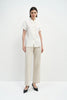 Avène Double Pleat Cotton Pant Stone