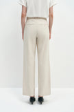 Avène Double Pleat Cotton Pant Stone
