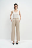 Elowen Pleat Front Twill Pant Sand