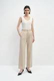 Elowen Pleat Front Twill Pant Sand