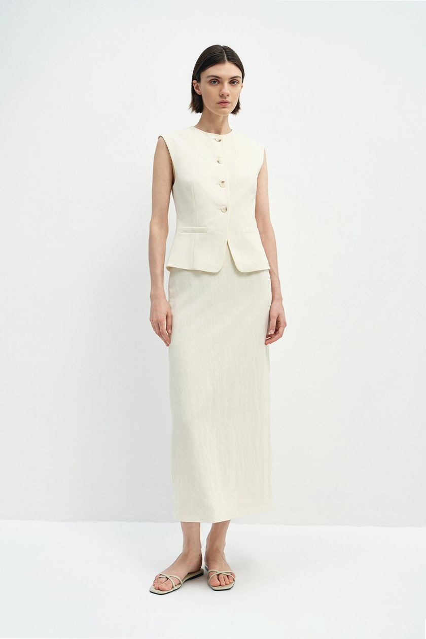 Elira Maxi Slim Skirt Egret