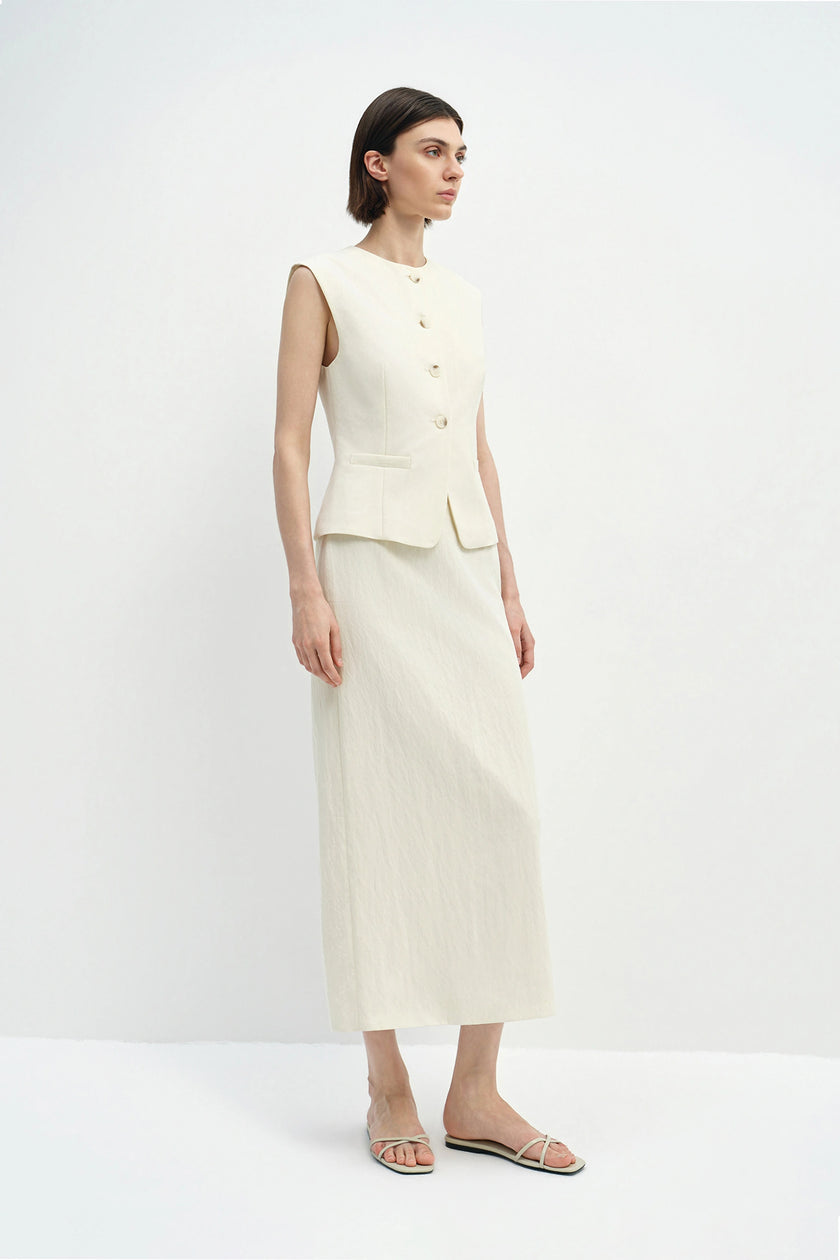 Elira Maxi Slim Skirt Egret