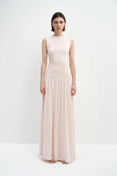 Vioness Draped Jersey Dress in Petal Pink