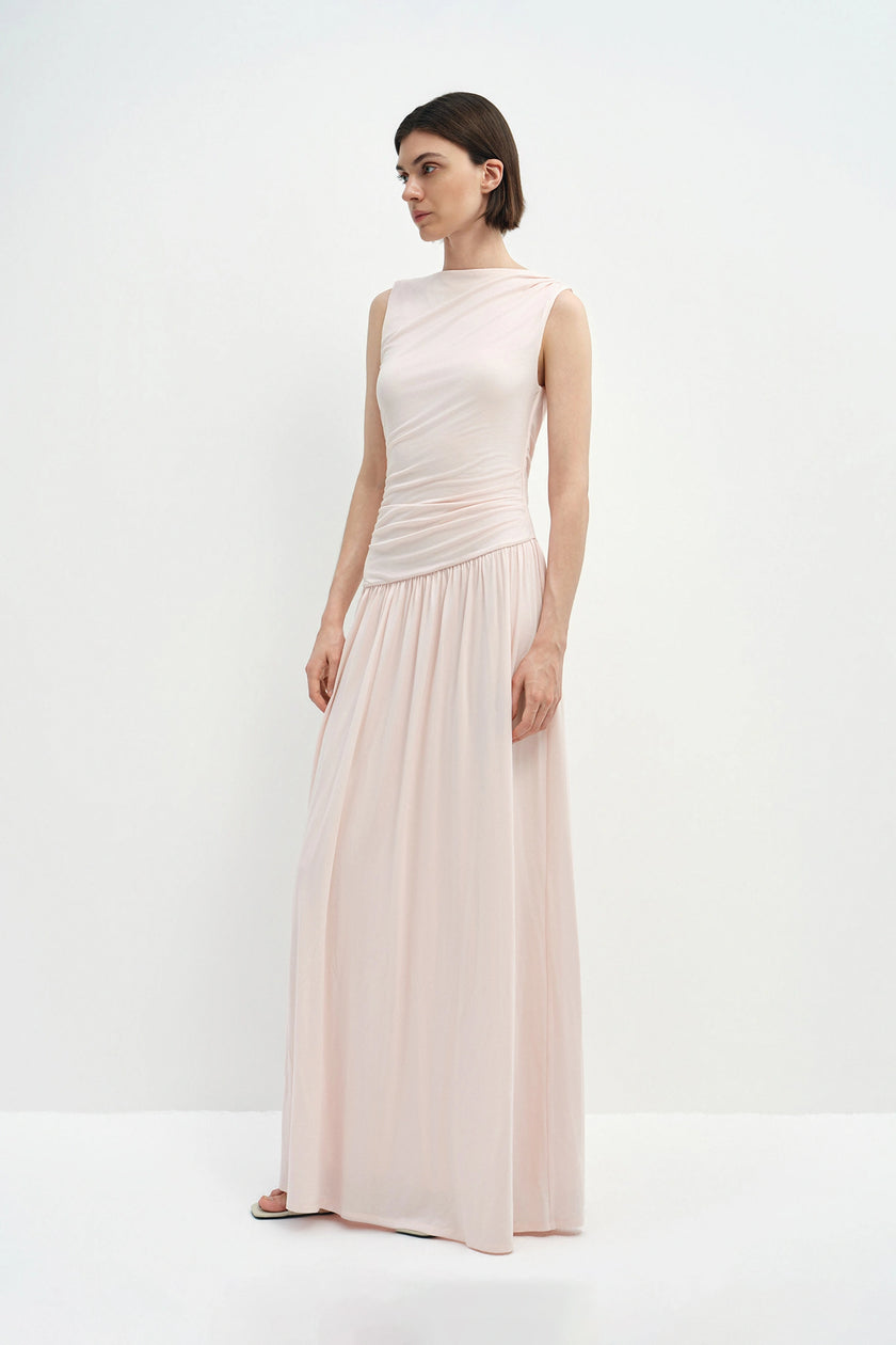 Vioness Draped Jersey Dress Petal Pink