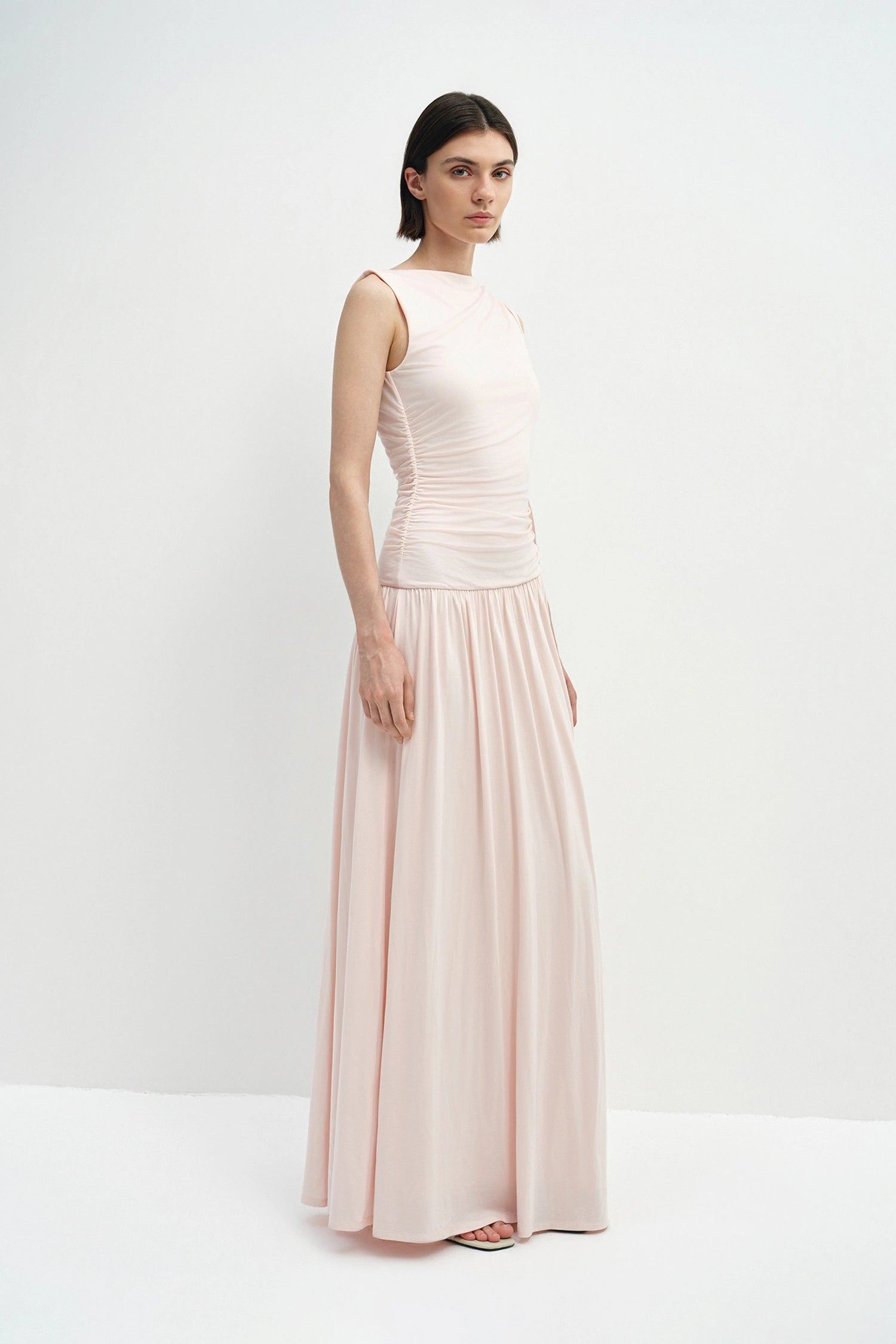Vioness Draped Jersey Dress Petal Pink
