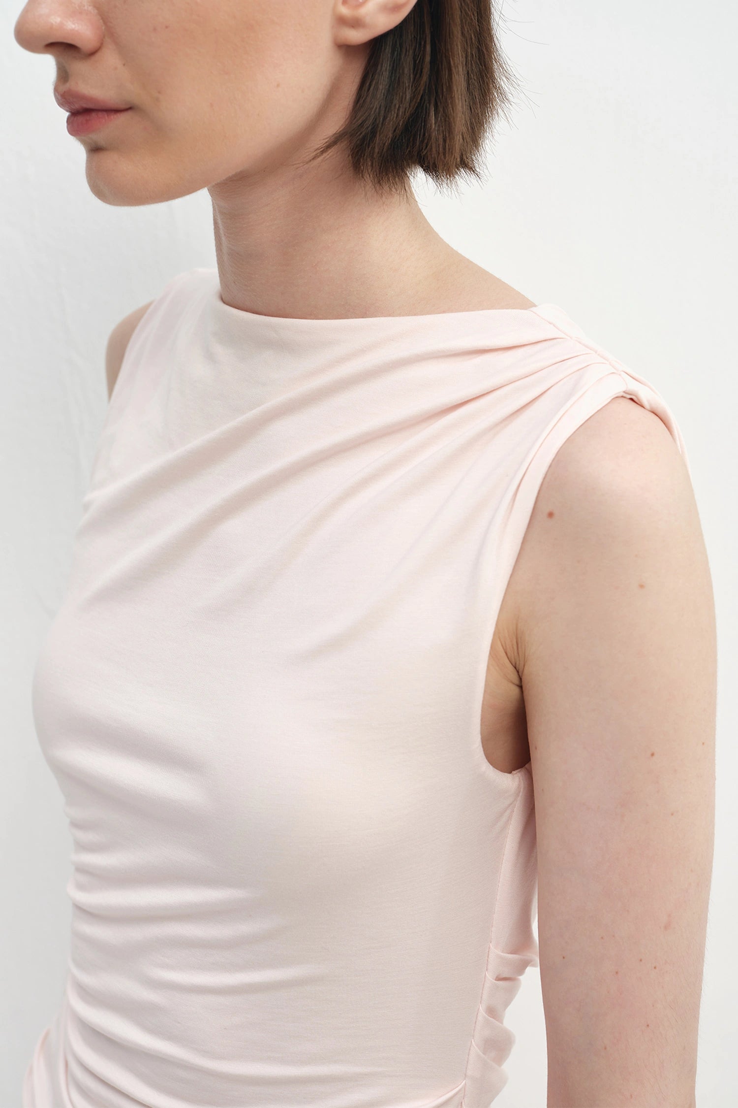 Vioness Draped Jersey Dress Petal Pink