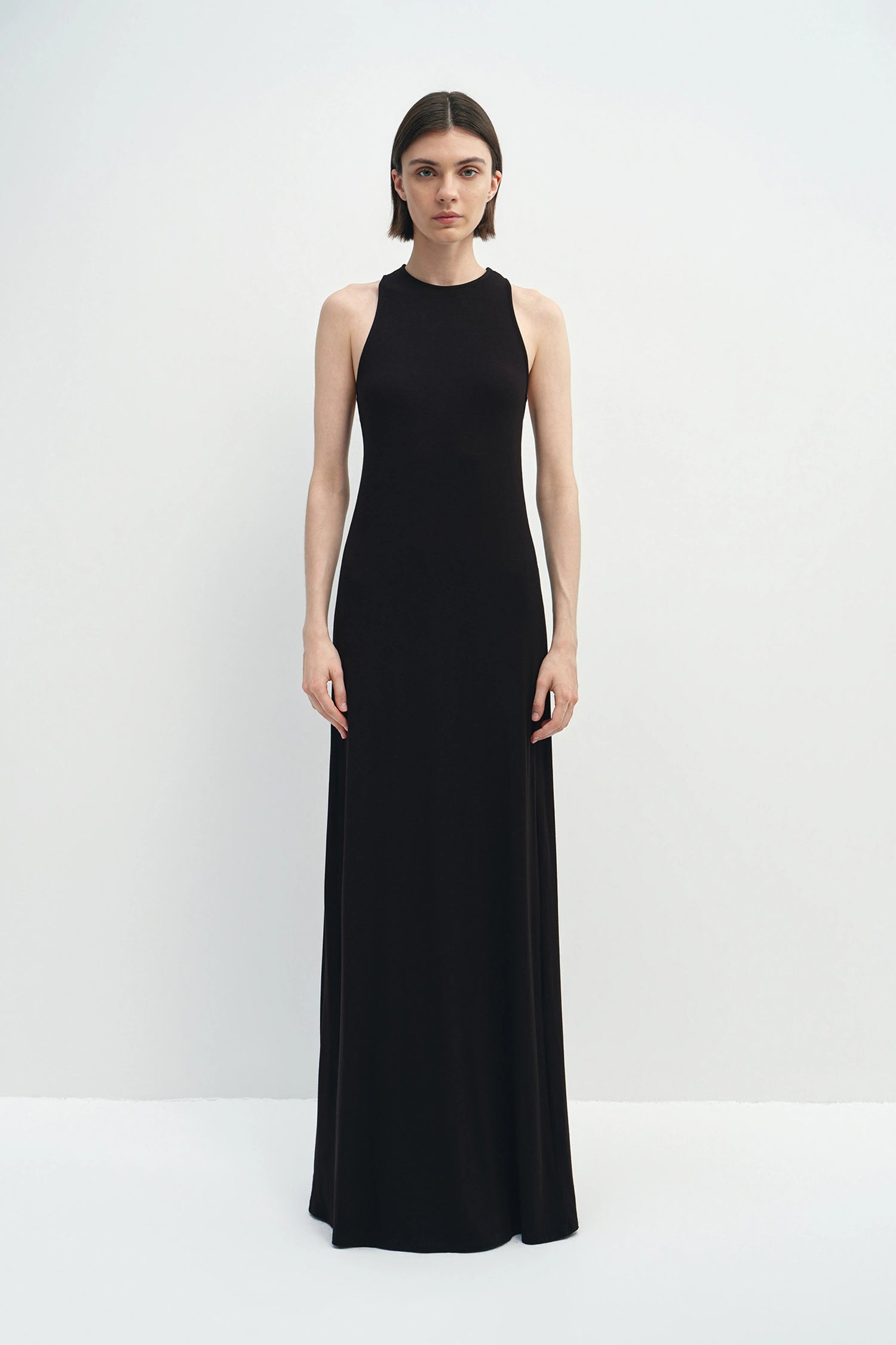 Rhea O-Ring Short Sleeve Dress Black