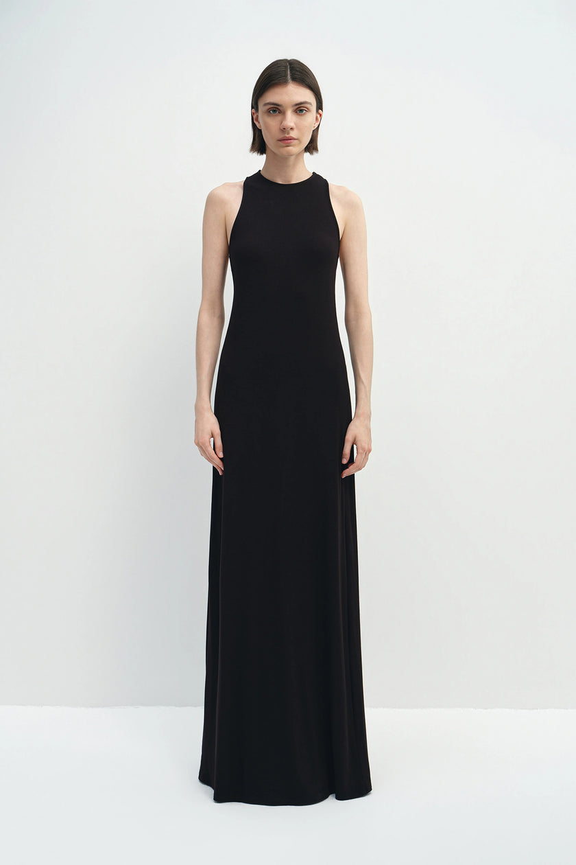 Rhea O-Ring Short Sleeve Dress Black