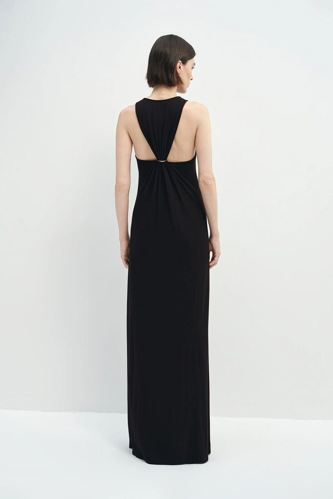 Rhea O-Ring Short Sleeve Dress Black