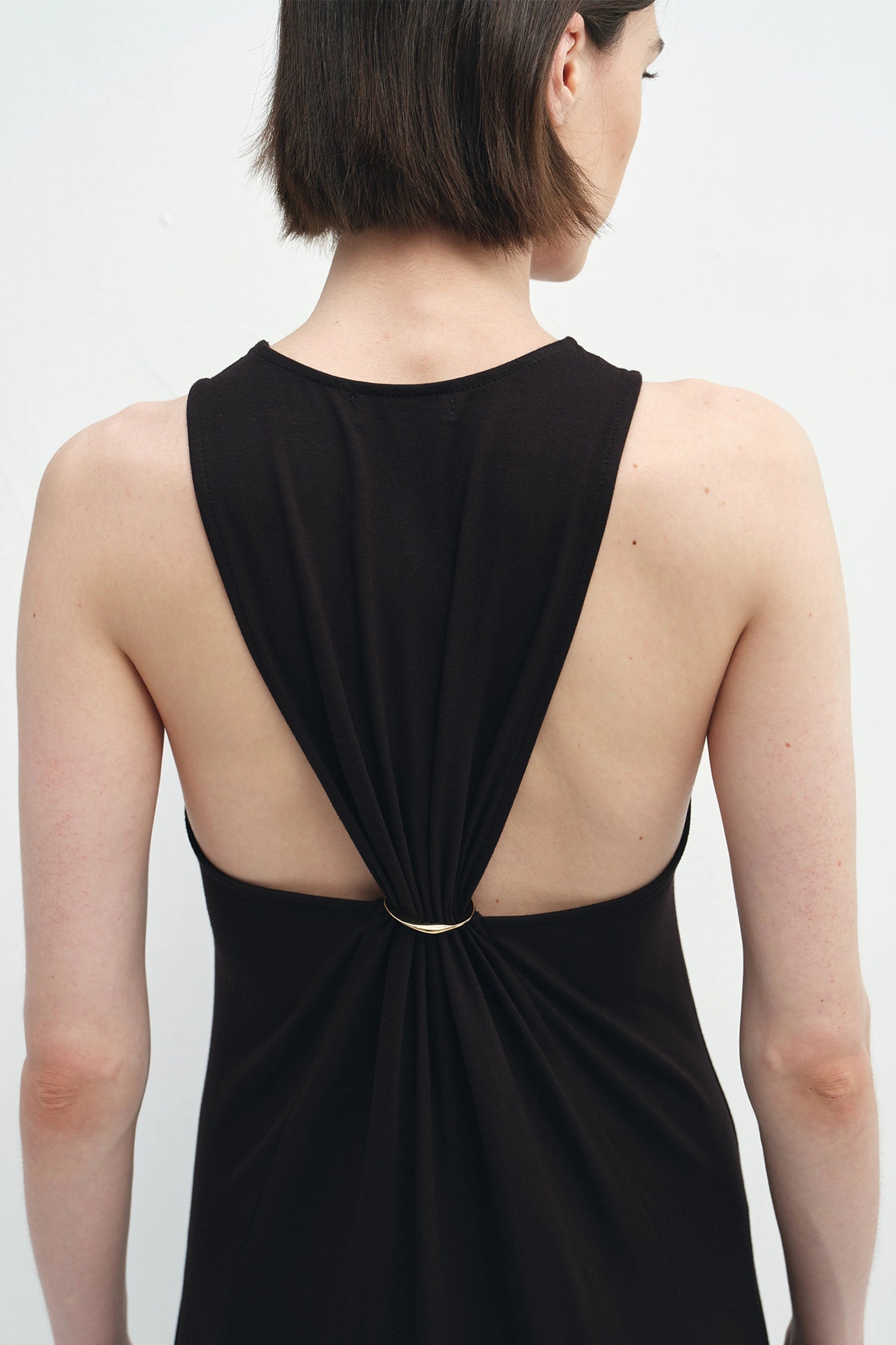 Rhea O-Ring Short Sleeve Dress Black