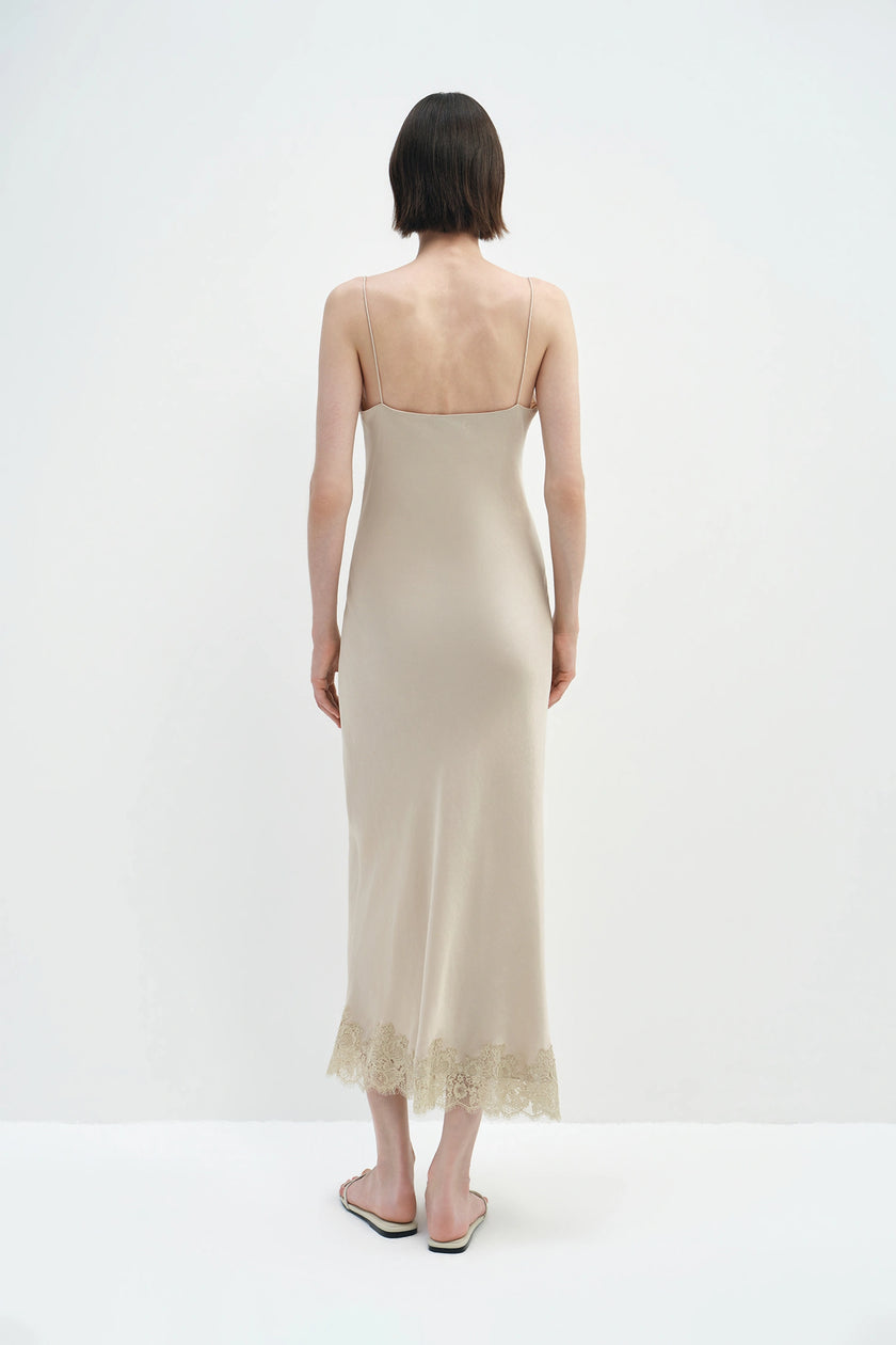 Noa Lace Hem Cami Dress Oat