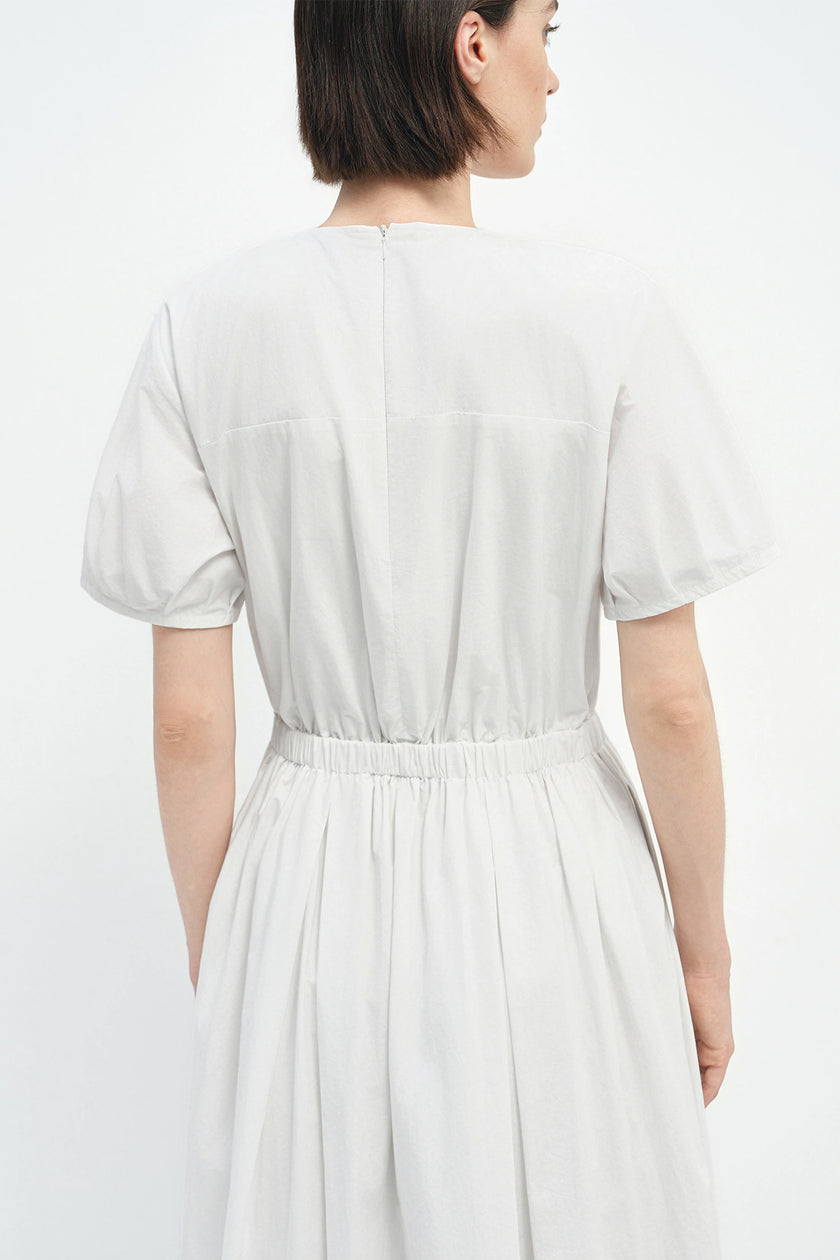 Brienne Elastic Waist Dress White