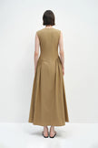 Talia Side Gathered Dress Khaki