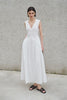 Talia Side Gathered Dress White
