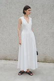Talia Side Gathered Dress White
