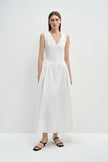 Talia Side Gathered Dress White