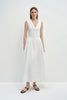 Talia Side Gathered Dress White
