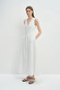Talia Side Gathered Dress White