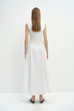 Talia Side Gathered Dress White