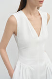 Talia Side Gathered Dress White