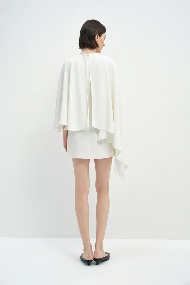 Joelle Cape Mini Dress White