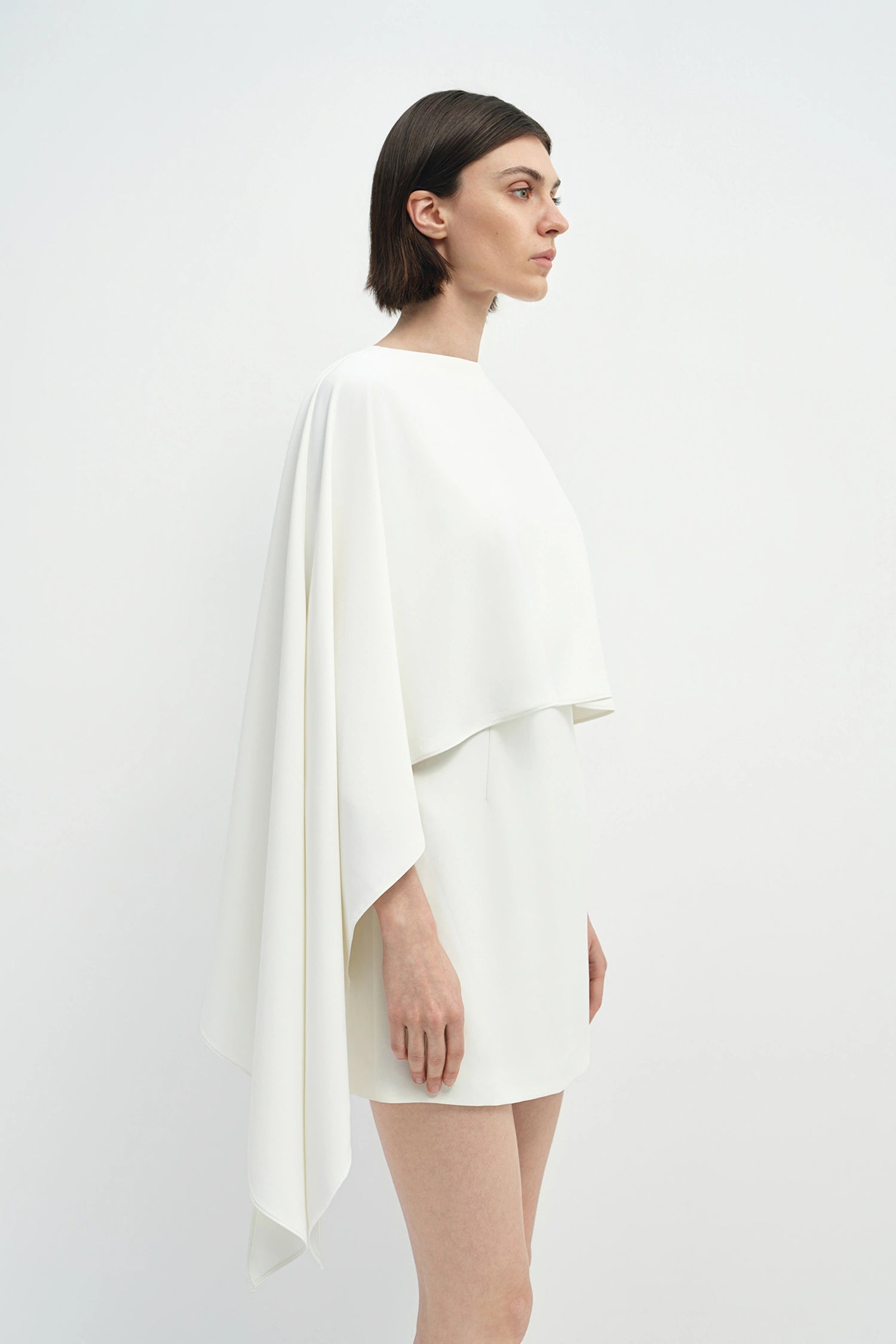 Joelle Cape Mini Dress White