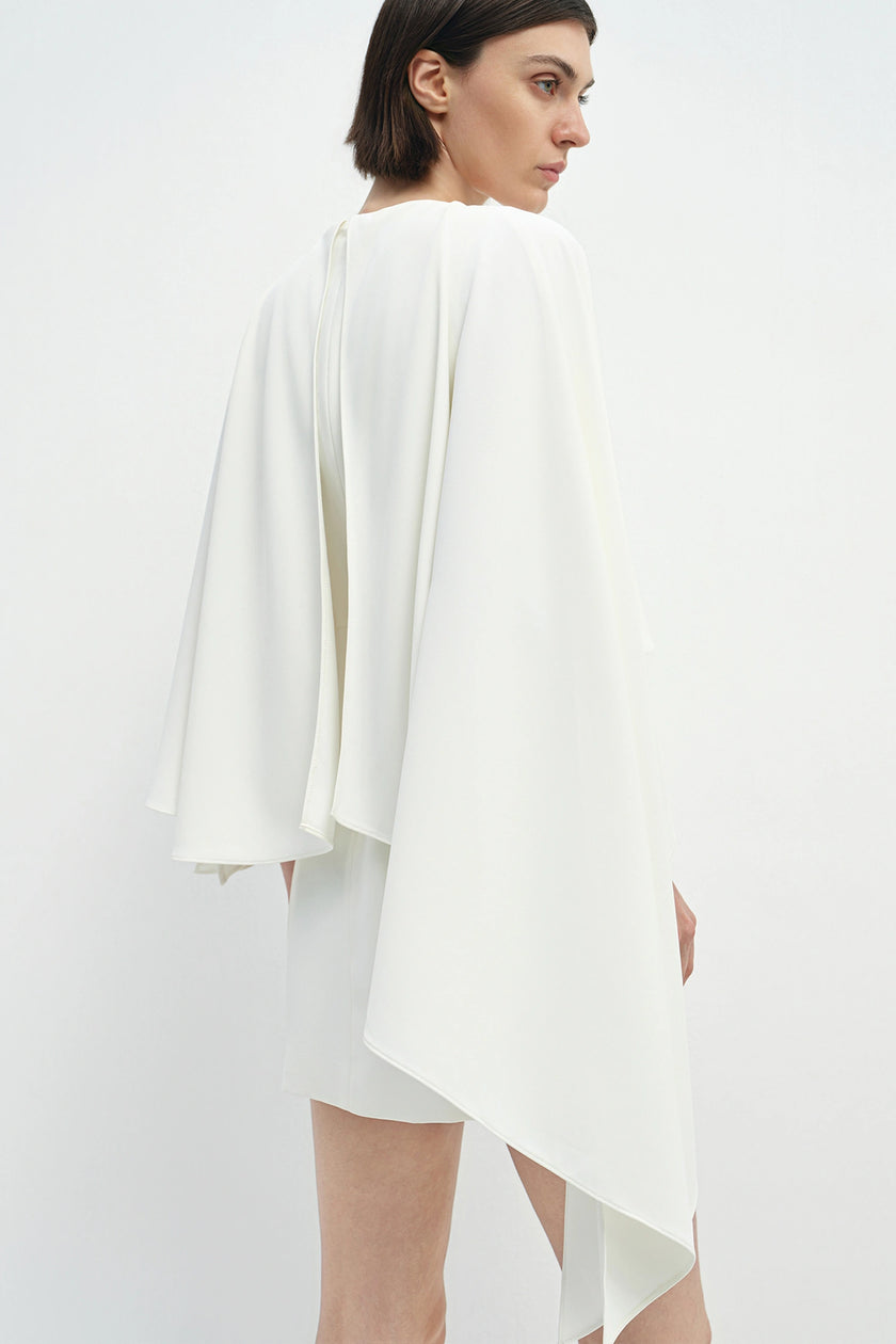 Joelle Cape Mini Dress White