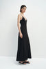 Solène V-neck Fluid Jersey Dress Black