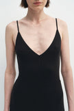 Solène V-neck Fluid Jersey Dress Black