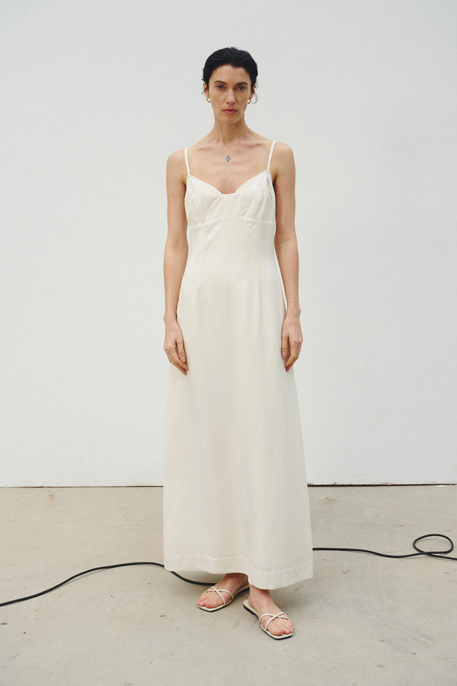 Violaine Seam Detail Dress Egret