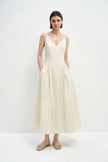 Isola Side Shirred Cami Dress Egret
