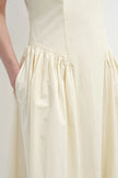 Isola Side Shirred Cami Dress Egret