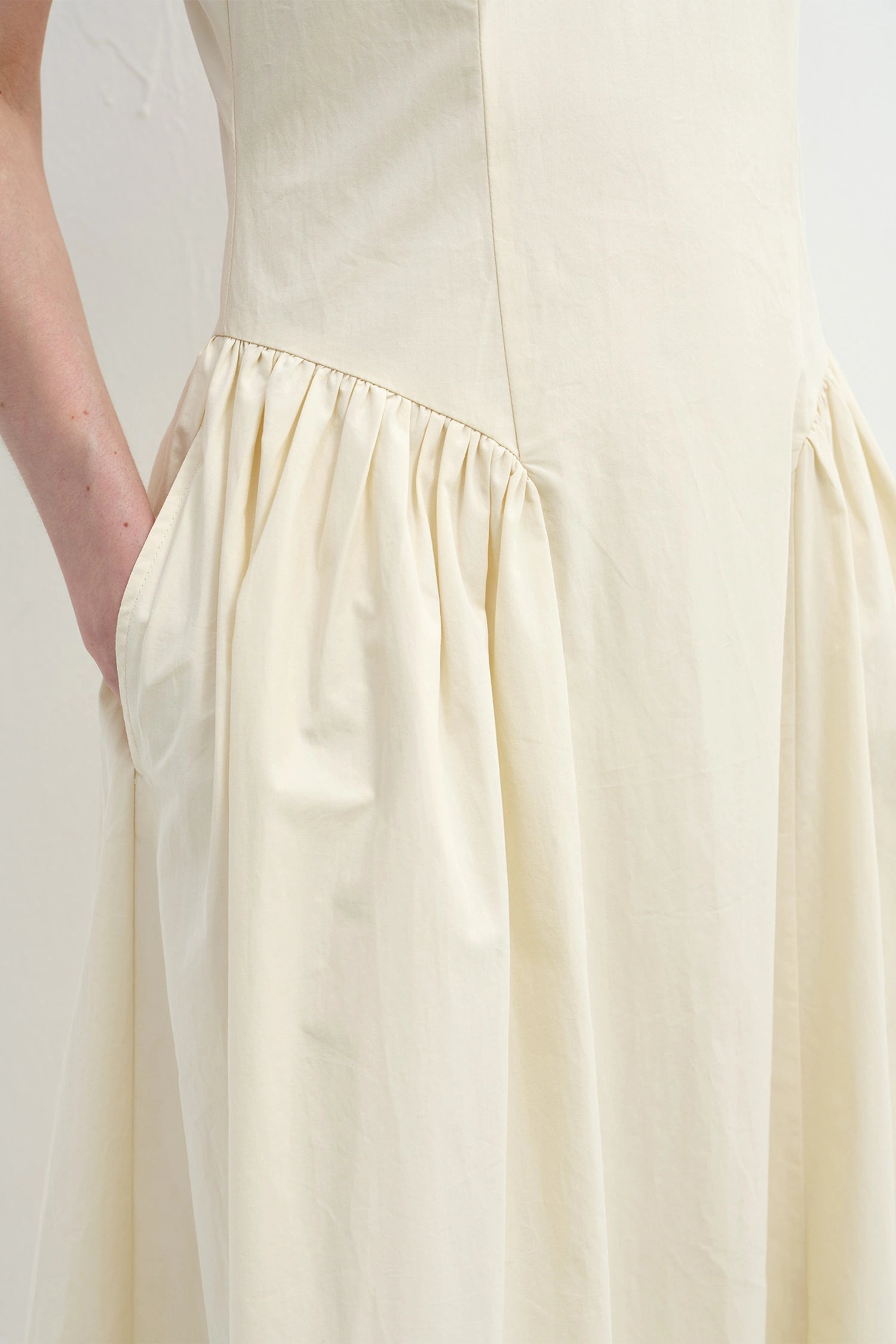 Isola Side Shirred Cami Dress Egret