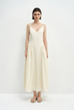 Isola Side Shirred Cami Dress Egret