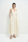 Isola Side Shirred Cami Dress Egret