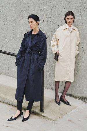 Elva Belted Trench Coat Navy
