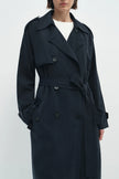 Elva Belted Trench Coat Navy