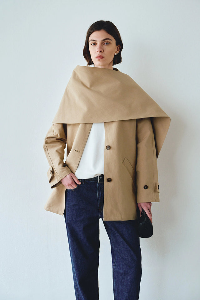 Meline Scarf Jacket Mushroom