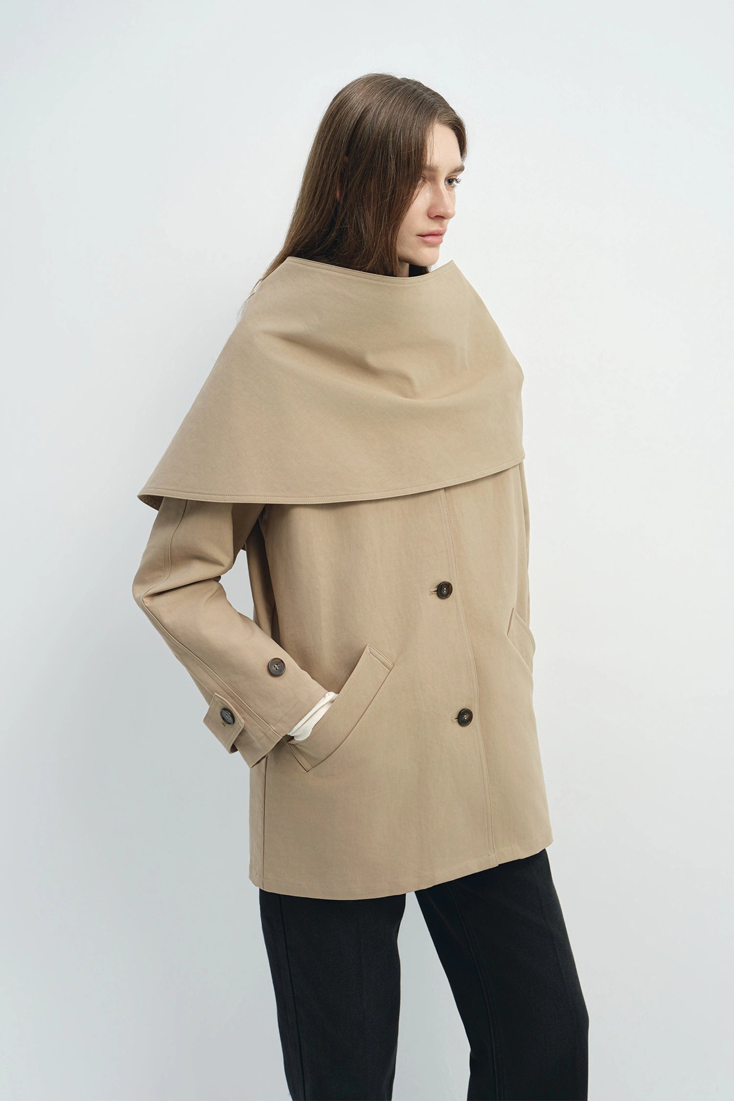Meline Scarf Jacket Mushroom